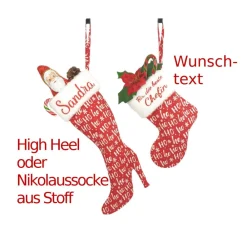 Discount Weihnachtsstiefel Nikolaussocke mit deinem Wunschtext handmade Nikolausstiefel