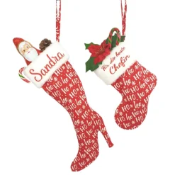 Discount Weihnachtsstiefel Nikolaussocke mit deinem Wunschtext handmade Nikolausstiefel