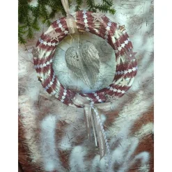 Sale Weihnachts-Türkranz Wandkranz Engelsflügel silber Weidenkranz 30cm Weihnachtsdeko