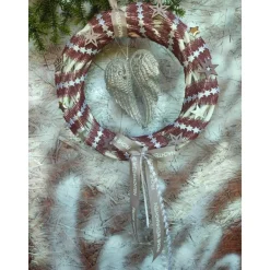 Sale Weihnachts-Türkranz Wandkranz Engelsflügel silber Weidenkranz 30cm Weihnachtsdeko