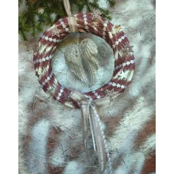 Sale Weihnachts-Türkranz Wandkranz Engelsflügel silber Weidenkranz 30cm Weihnachtsdeko