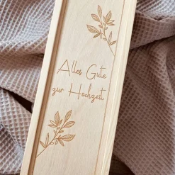 Sale Weinbox mit Gravur | Weinkiste Geschenk individuell gestalten | Weinbox als Hochzeitsgeschenk | Weinpräsent Holzoptik Geschenke