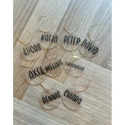 Outlet Weinglasanhänger aus Acryl | Personalisiert | Rebsorten | individuell beschriftet Tischdekoration