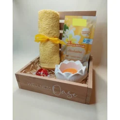 Beauty & Wellness|Nikis Kreativwelt Wellness Geschenkbox I Kleine Auszeit I Badezusatz und Kerze I Geschenkidee I Entspannung I Muttertag I Valentinstag