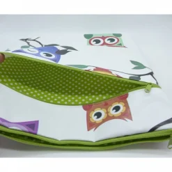 Wetbag, Wachstuch, Eulen, Windeltasche, Nasstasche mit 2 Reißverschlusstaschen für Nass-und Trockenwäsche/Ersatzkleidung Geschenke