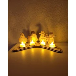 Weihnachtsdeko|Mija-Kreativ Wichtel Advendsdeko für 4 Teelichter, Weihnachten,Geschenk,Deko,Mitbringsel