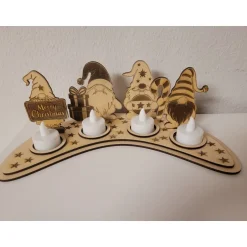 Weihnachtsdeko|Mija-Kreativ Wichtel Advendsdeko für 4 Teelichter, Weihnachten,Geschenk,Deko,Mitbringsel