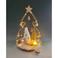 Best Wichtel auf Ski mit Tannenbaum mit Timer,Deko,Weihnachten,Geschenk,Advent,Sofortkauf,Unikat Weihnachtsdeko