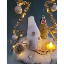Best Wichtel auf Ski mit Tannenbaum mit Timer,Deko,Weihnachten,Geschenk,Advent,Sofortkauf,Unikat Weihnachtsdeko