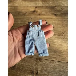 Sale Wichtel Latzhose in Blau Miniatur Arbeitshose Hose Wichtelkleidung Wichtelhose 8,5cm x 4 cmb Wichtelzauber