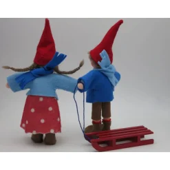 Clearance Wichtelpärchen mit Schlitten - Winter -  Blumenkind - Jahreszeitentisch - Waldorf Art - Art.Nr.WI20 Winter