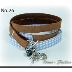 New Wickelarmband aus Stoff und Leder zum Oktoberfest, Schmuck, Armband, Textilschmuck by Trachtenschmuck