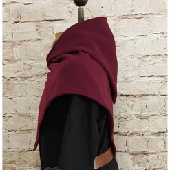 Clearance Wikinger Gugel für Frauen & Männer, Skjoldehamn Gugel , Wolle bordeaux, Mittelalter Kapuze, SCA, Halloween, LARP, Toraxa Accessoires