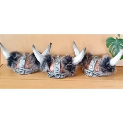 Haarschmuck & Kopfputz|DittesDIESundDAS Wikinger Helm, ca.52/ 53cm Kopfumfang, Verkleidung, Fasching, Karneval, Halloween, Rollenspiel, Maskerade