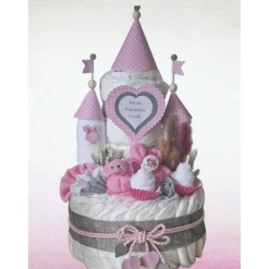 Best Windeltorte Rosa Mädchen – Personalisiertes Windelschloss mit Namen als Geschenk Geschenke