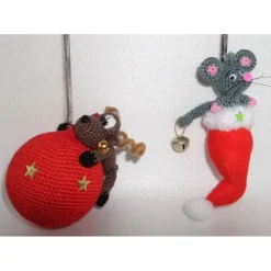 Sale Winter Weihnachten Advent-Hängedeko-Maus oder Elch-Sprungfeder Wackelaugen Weihnachtsdeko