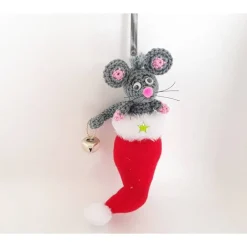 Sale Winter Weihnachten Advent-Hängedeko-Maus oder Elch-Sprungfeder Wackelaugen Weihnachtsdeko