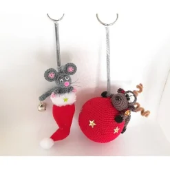 Sale Winter Weihnachten Advent-Hängedeko-Maus oder Elch-Sprungfeder Wackelaugen Weihnachtsdeko