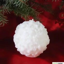 Online Winterkerze Schneeball mit feinem Glitzer - Winterdeko Kerzen & Beleuchtung