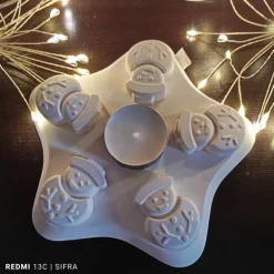 Best Winterlicher Kerzenständer mit Schneemännern und Teelicht Kerzen & Beleuchtung