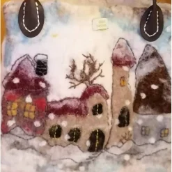New WIntertasche, Shopper handgefilzt mit Motiv Winter