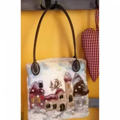 New WIntertasche, Shopper handgefilzt mit Motiv Winter
