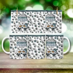 Weihnachtsgeschenke|Verzückt & Verplottet Wintertasse, bedruckte 3D Optik Schneemänner Schneemann bauen