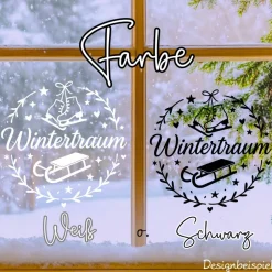 New Wintertraum saisonaler Aufkleber Fensterbild für die Weihnachts- und Adventszeit Sticker & Aufkleber