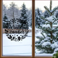 Best Winterzeit saisonaler Aufkleber Fensterbild für die Weihnachts- und Adventszeit Sticker & Aufkleber