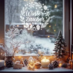 Best Winterzeit saisonaler Aufkleber Fensterbild für die Weihnachts- und Adventszeit Sticker & Aufkleber
