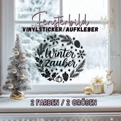 Best Winterzeit saisonaler Aufkleber Fensterbild für die Weihnachts- und Adventszeit Sticker & Aufkleber