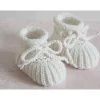 Best wollweiße Babyschuhe, 0-3 Monate, gestrickt, aus Wolle, in Patentmuster Geschenke