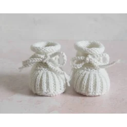 Best wollweiße Babyschuhe, 0-3 Monate, gestrickt, aus Wolle, in Patentmuster Geschenke