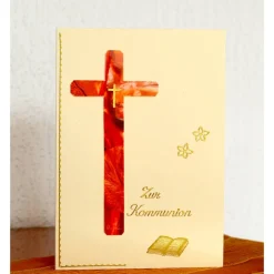 Sale Wunderschöne Kommunionkarte  - Unikat mit Encaustic-Malerei Glückwunschkarten