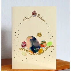 Discount Wunderschöne Osterkarte als Unikat mit Encaustic-Malerei Osterkarten