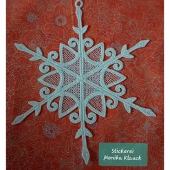 New Wunderschöne Schneeflocke, cremeweiß , gestickt in Lace-Stickerei Weihnachtsdeko