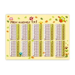 Outlet 1x1 Lernposter | Kleine Eulen - gelb Kinder Einschulung