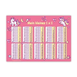 Outlet 1x1 Lernposter | Regenbogen Einhorn - rosa Kinder Einschulung