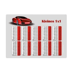 1x1 Lernposter | Sportwagen - rot Kinder Einschulung