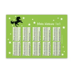 Best 1x1 Lernposter | Wildpferd - grün Kinder Einschulung