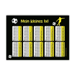 Best 1x1 Lernposter Fußballspieler gelb – Mathe lernen für kleine Fußballfans Kinder Einschulung