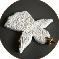 Sale XL Anhänger Deko Winter Weihnachten | 11 cm | weiß gold | Engel Baumschmuck