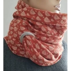 Online XXL Dreiecktuch  / Musselin Double Gauze / Rostrot mit weißen Regenbögen / Schaltuch / Halstuch/ Wickelschal/ Loop Accessoires