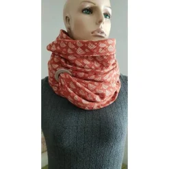 Online XXL Dreiecktuch  / Musselin Double Gauze / Rostrot mit weißen Regenbögen / Schaltuch / Halstuch/ Wickelschal/ Loop Accessoires