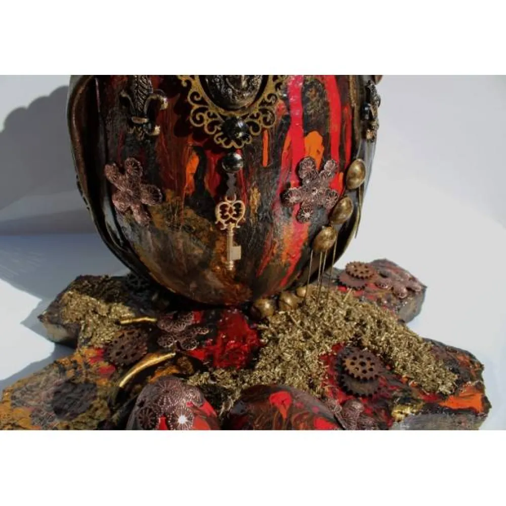 Sale XXL Osterei VINTAGE Ostergeschenk Skulptur Ei Künstler-Ei Steampunk Gothic Industrial Style Ostereier