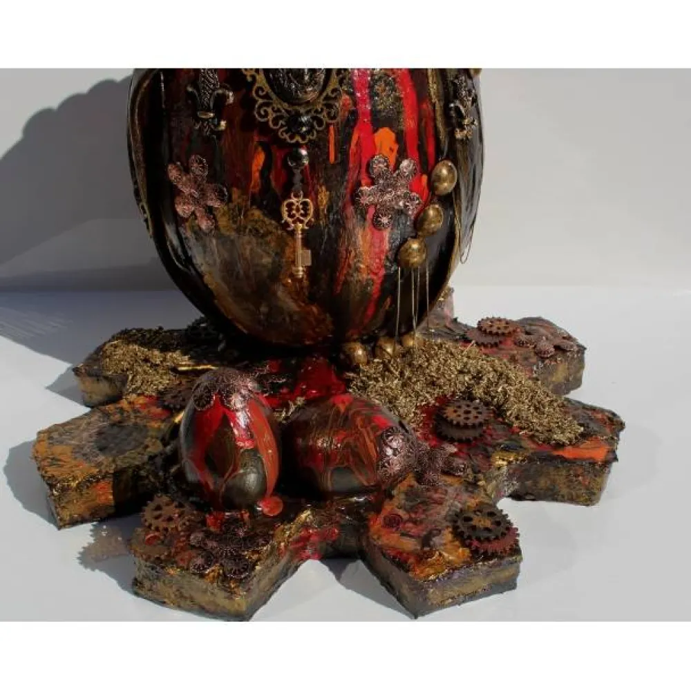 Sale XXL Osterei VINTAGE Ostergeschenk Skulptur Ei Künstler-Ei Steampunk Gothic Industrial Style Ostereier