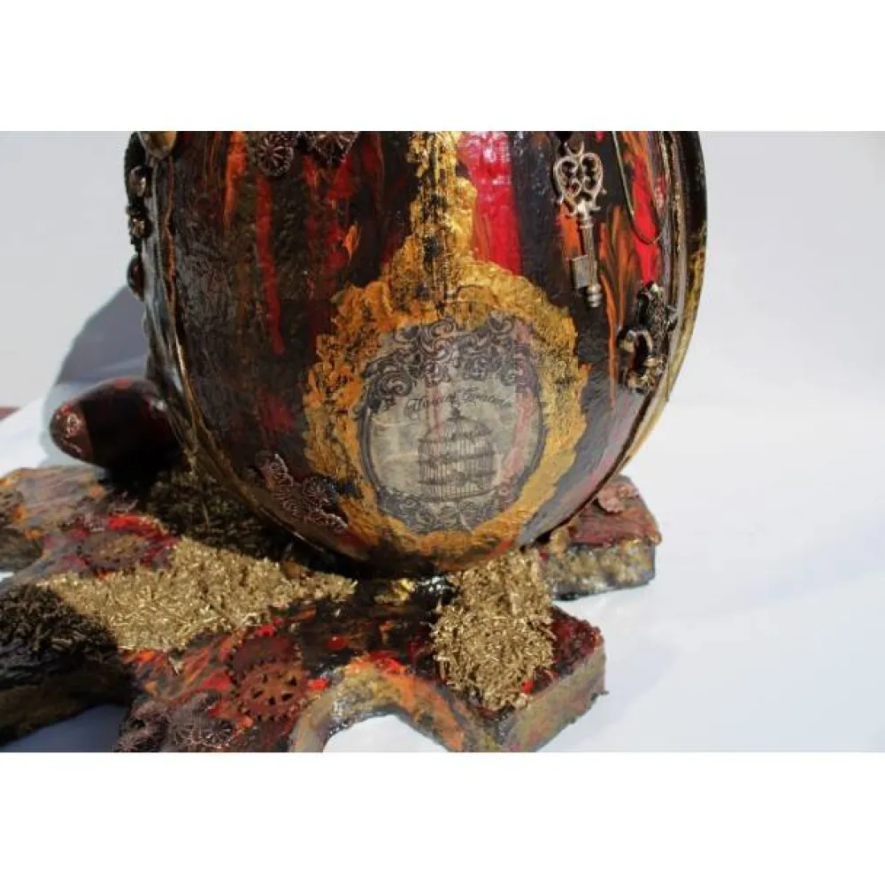 Sale XXL Osterei VINTAGE Ostergeschenk Skulptur Ei Künstler-Ei Steampunk Gothic Industrial Style Ostereier