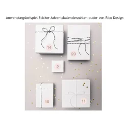 Bastelzubehör|AmOlenDiek Zahlensticker 1-24 puderfarben
