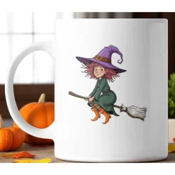 Geschenke|Katis Plotterei Zauberhafte 325 ml Keramiktasse mit Hexenmotiv & Statement – langlebiger Sublimationsdruck