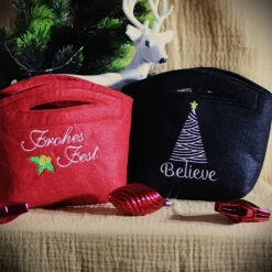 Säckchen & Beutel|handgemachtesGlück Zauberhafte Filz-Geschenktaschen für die Weihnachtszeit – liebevoll genäht und bestickt, auch personalisierbar
